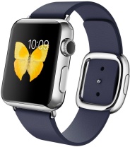 Apple Watch, корпус 38 мм из нержавеющей стали, тёмно-синий ремешок с современной пряжкой