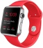 Apple Watch, корпус 42 мм из нержавеющей стали, красный спортивный ремешок