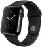 Apple Watch, корпус 42 мм из нержавеющей стали цвета «серый космос», чёрный спортивный ремешок
